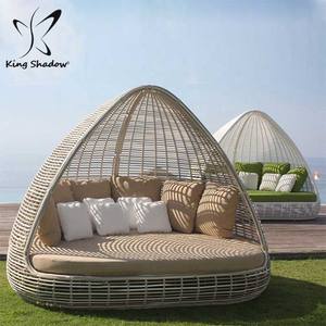 Meubles en osier d'extérieur avec coussins, lit de repos, chaise longue en teck pour <span class=keywords><strong>solarium</strong></span> - Product Image 6