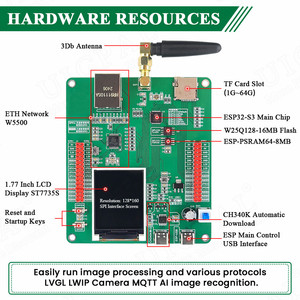 Carte de développement <span class=keywords><strong>ESP32</strong></span> S3 avec écran LCD de 1,77 pouce, module WiFi BT 2,5 dBi, Type-C, IA, Internet des objets, <span class=keywords><strong>W5500</strong></span>, ETH, N16R8, CH340K - Product Image 2