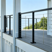 Système de garde-corps en câble en acier inoxydable moderne de luxe à montage latéral, résistant à la rouille et à l'eau, avec main courante supérieure pour hôtels, villas et appartements