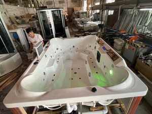 Jacuzzi de Lujo para 9-10 Personas, Spa con Panel de <span class=keywords><strong>Madera</strong></span>, Exterior de Acrílico Blanco, Piscina de Hidromasaje al Aire Libre - Product Image 6