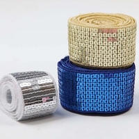 20 mètres par rouleau de dentelle carrée à paillettes brillantes acceptent une largeur de couleur personnalisée pour la garniture décorative de vêtement