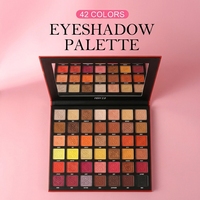 Palette de fards à paupières certifiée 42 couleurs, nuances mates et chatoyantes, application facile, sans poudre, emballée en papier, vente en gros