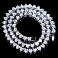 Nouveauté Collier pendentif tennis en zircon en forme de cœur, bijoux brillants, collier transparent pour demoiselle d'honneur, zircone cubique