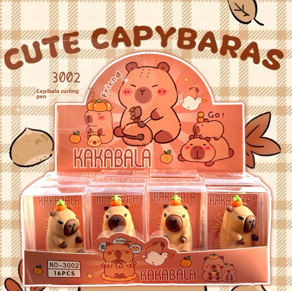Новая точилка для карандашей Capybara, мультяшная милая кукла, силиконовая точилка для карандашей, портативная для учеников начальной школы