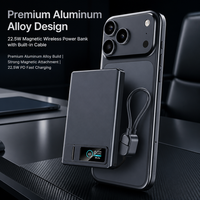 Chargeur sans fil magnétique rapide 22,5W 18W 20W, station portable avec écran LED, support, câble, alliage d'aluminium, entrée/sortie Type-C