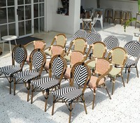 Uplion Fashion Luxury Style Méditerranéen Bambou Rotin Chaise Empilable Salle à Manger Chaise Moderne Chaises de Restaurant