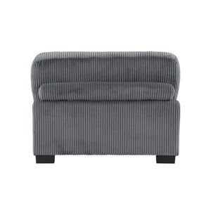 45 Inch Modular One <b>Seat</b> Armless Chair Convertible Gray Corduroy Fabric Black Wood Legs Apartment & Hotel Use - Product Image 4