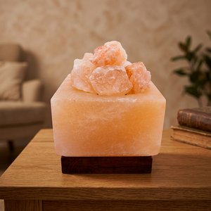 Warm Rustic Tabletop Lighting Accent with Natural Crystal Fire <b>Bowl</b> Himalayan Salt Lamp for Bedroom Living Room Office and Spa - Product Image 1