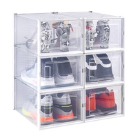 Boîte de rangement transparente pour chaussures, type tiroir, en plastique, étagère transparente, meuble à chaussures, rangement de chaussures tendance