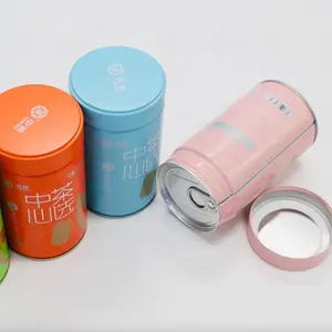 Hot sale 91mm Packaging Design Printing Empty Food Grade Round Tin Box Container Airtight Tea Tin Box Metal tea canister for tea