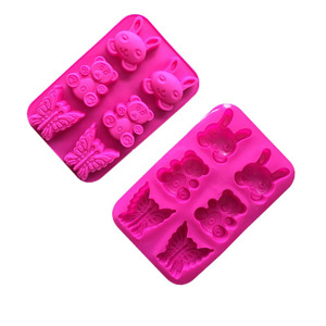 Molde de <span class=keywords><strong>Fondant</strong></span> de 6 cavidades, herramienta de artesanía de azúcar de silicona para hornear DIY, pudín, Chocolate, mariposa, oso, pasteles de <span class=keywords><strong>conejo</strong></span> - Product Image 3
