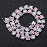 Nouvelle arrivée 10mm chaîne de luxe CZ coloré glacé Style Hip Hop collier pour hommes et femmes pour rappeur bijoux