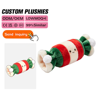 Jouet en peluche personnalisé en coton PP CE ASTM, bonbon en forme de canne coloré, réaliste, pour cadeau de Noël