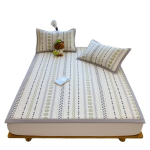 Hongchang Ice Silk Mat Set 1.2m 1.5m 1.8m Cooling Bedding Summer Soft <b>Sheet</b> With Pillowcases Machine Washable - Product Image 5