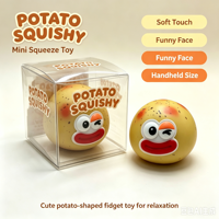 Jouet anti-stress souple en forme de pomme de terre, jouet sensoriel à presser mignon en forme de pomme de terre de dessin animé avec des visages amusants