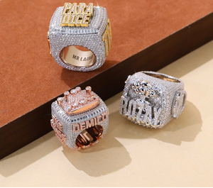 Nhẫn hip hop vàng 14k/18K-vvs Lab phát triển kim cương, được chứng nhận IGI, trang <span class=keywords><strong>s</strong></span>ức đá tùy chỉnh cho nam giới - Product Image 2