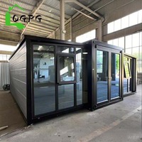 Casa Contenedor de Acero Prefabricada Plegable de Lujo para Transporte, 2 Dormitorios, Cocina, Baño, Hotel Modular Pequeño, Impermeable e Ignífugo