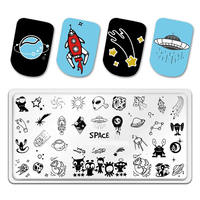 Placa de Estampado de Uñas con Diseños de Múltiples Animales: Tigre, Gato, Panda, Lobo, Plantilla Metálica para Uñas, Herramienta de Decoración de Uñas Hecha a Mano