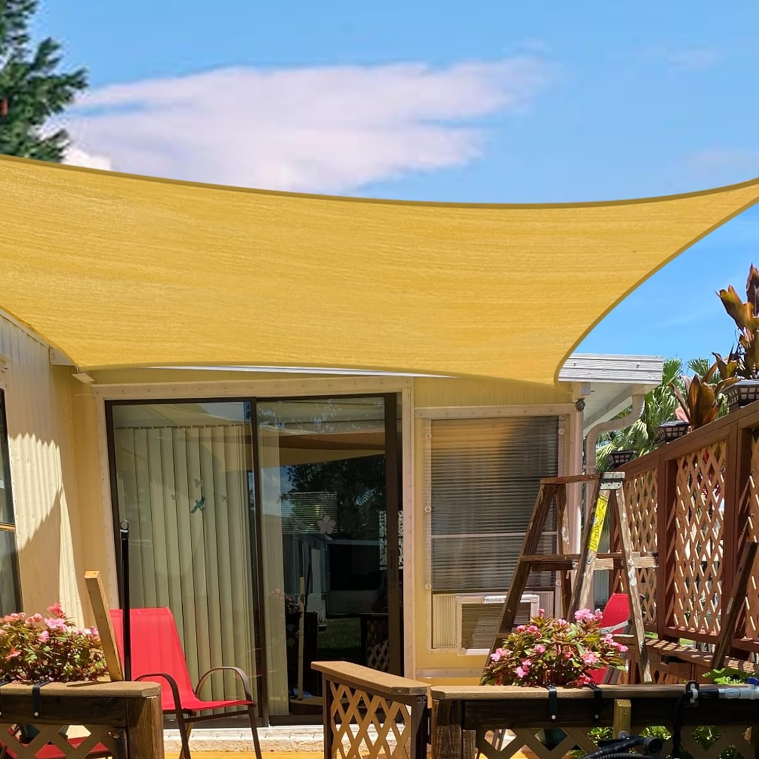 Breathable HDPE Shade Sail - 95% UV Block & Water-Permeable Outdoor Canopy for Patio and Garden