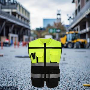 Men's ANSI Class 2 Safety Vest with Heavy Duty Stitching Phone Pocket Customizable Logo Construction Pockets for Surveyor - Product Image 1