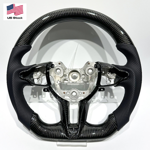 Volante de Coche de Fibra de Carbono Brillante con Cuero Perforado, Apto para Hyundai Elantra <span class=keywords><strong>N</strong></span>, <span class=keywords><strong>I20</strong></span>, I30 <span class=keywords><strong>N</strong></span> - Product Image 1