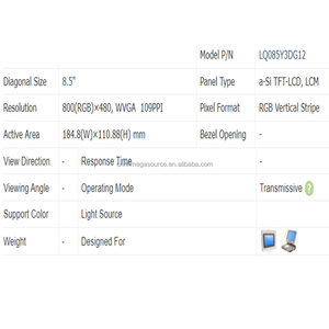 LQ085Y3DG12 8.5นิ้ว800*480 TFT โมดูลหน้าจอ LCD จอแสดงผล LCD แผงจอ TFT LCD ในสต็อก - Product Image 3