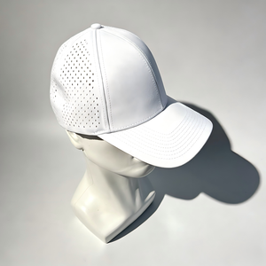 Casquette de baseball sportive 5 panneaux personnalisée de haute qualité en gros, casquette de golf en polyester avec trous découpés au laser et logo en patch de caoutchouc, conception OEM G - Product Image 3