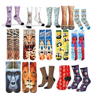 Chaussettes personnalisées pour animaux de compagnie avec impression numérique 3D sans limite de couleur, chaussettes amusantes avec <span class=keywords><strong>photo</strong></span>, chaussettes imprimées avec des animaux, des léopards, des chiens et des chats - Product Image 5