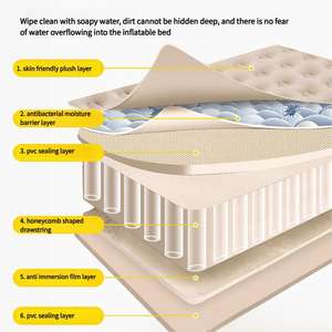 <span class=keywords><strong>Lit</strong></span> gonflable convertible double moderne avec pompe intégrée, matelas gonflable pliable et portable en mousse de PVC pour la maison et le camping en plein air - Product Image 5