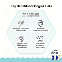 Comprimés d'huile de poisson multivitaminés pour animaux de compagnie pour une fourrure brillante et une nutrition équilibrée, supplément de calcium, zinc, fer et taurine pour chiens et chats OEM