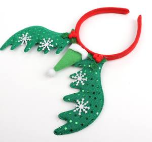 Nieuwe Kerstversiering Kerst Haar Hoepel Glanzende Film Gesp Gewei Kinderen Volwassenen Jurk Up Kerst Hoed Hoofdband - Product Image 3
