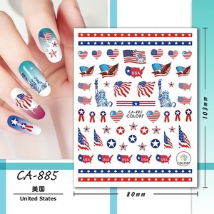 Autocollant drapeau américain nail art festival national 4 juillet autocollant lettres étoile en forme de coeur jour de l'indépendance autocollant pour ongles - Product Image 4