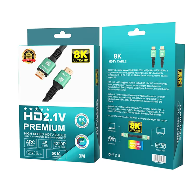 SIPU Ultra High Speed 8K for 2.0 Cable with Gold Plated Connectors Braid Shielding for Computer Use-1m/2m/3m/5m CE for