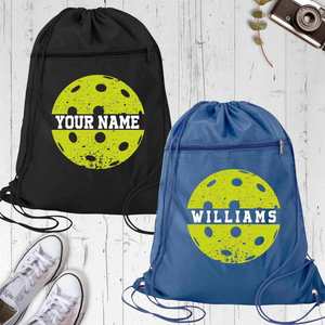 New Durable Polyester Small <b>Net</b> <b>Mesh</b> Draw String Equipment Carry Bag for Adults Pickleball Bag Gifts Pickleball Cinch Pack - Product Image 1