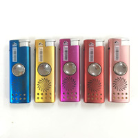 Briquet à jet coupe-vent anti-stress avec LED, rechargeable au butane, logo personnalisé en gros, gaz pré-rempli pour les États-Unis