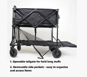 Neuankömmling Tragbarer Kinderwagen Faltbarer 4-Rad-<span class=keywords><strong>Jogger</strong></span>-Strandwagen mit Mesh-Oberlicht für große Hunde zum Camping - Product Image 4