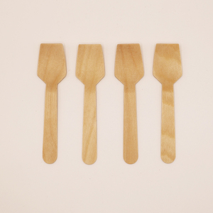 Cuchara de bambú ecológica Cubiertos Biodegradable <span class=keywords><strong>Desechable</strong></span> Logotipo personalizado Impreso Mini cuchara de madera para helado - Product Image 3