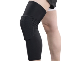 Genouillères de soutien haute compression en nid d'abeille pour le volleyball et la pratique des activités à genoux, antidérapantes, respirantes, fines, avec protection coupe-vent