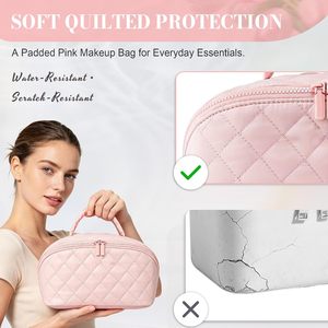 Travel Puffer Waterproof Cosmetic Organizer <b>Large</b> Capacity Pouch Open Flat Toiletry <b>Bag</b> <b>Makeup</b> <b>Bag</b> for Women - Product Image 6