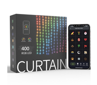 Nouvelles lumières LED pour fenêtre de style rideau, étanches IP65, 6,6x6,6 pieds, 400 RGB, contrôle par application, lumières féériques DIY, 5m/10m, CRI70, Noël