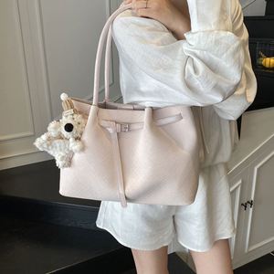 Minimalist Style Solid Color Waterproof PU <b>Totes</b> <b>Bags</b> with Zipper Closure Portable for Women <b>Summer</b> Autumn - Product Image 3