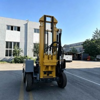 Foreuse portable sur roues pour puits d'eau, équipement de forage de puits profonds de 200 m, machine de forage de puits d'eau en roche