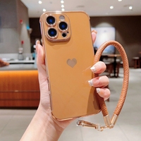 Para iPhone 8 Plus/XS/XR/Xsmax Rope case Skin Cover Heart Design Phone Case, para Google Pixel 8A Funda cromada a prueba de golpes