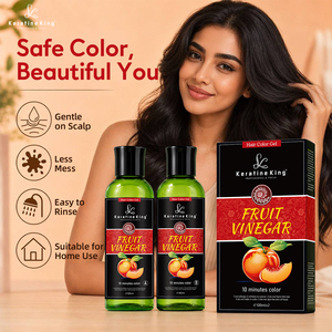 Shampoo colorant capillaire permanent sans ammoniaque, gel à l'huile de pêche noire personnalisable 100ml*2, coloration rapide en 10 minutes, OEM - Product Image 1