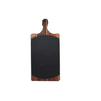 Vente en gros de plateaux en pierre d'ardoise noire avec plateau d'assiette à steak en bois sous-verres pour la protection de table Noël