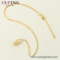 00788 Bijoux Xuping Ensemble de couronne exquis et raffiné avec diamants Série de style pastoral pour femmes Collier Hamsa en or 14 carats