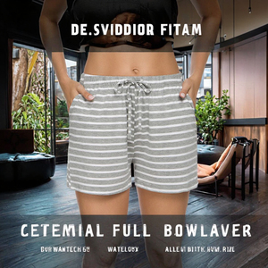 Shorts Boxers Rayés en Coton Doux pour Femmes – Style Décontracté, Taille Élastique, Respirants, Teint Uni, Vêtements de Nuit Abordables – Vente en Gros - Product Image 2