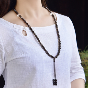 UJBOX Collar de Cuarzo Blanco Natural 108 Mala con Borla, Chakra de la Corona, Abierto para <span class=keywords><strong>el</strong></span> <span class=keywords><strong>Tercer</strong></span> <span class=keywords><strong>Ojo</strong></span>, Anti-Negativo, Accesorio Espiritual a Granel - Product Image 5