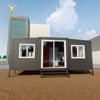 Petite maison de conteneur extensible avec remorque sur roues