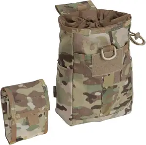 New Tactical Hunting MOLLE Drawstring Magazine Dump Pouch Adjustable Belt Waterproof Fanny Hip Holster Bag